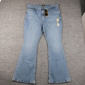 Lee Jeans Womens 18 Medium Blue Flare Mid Rise Stretch Denim Legendary Style